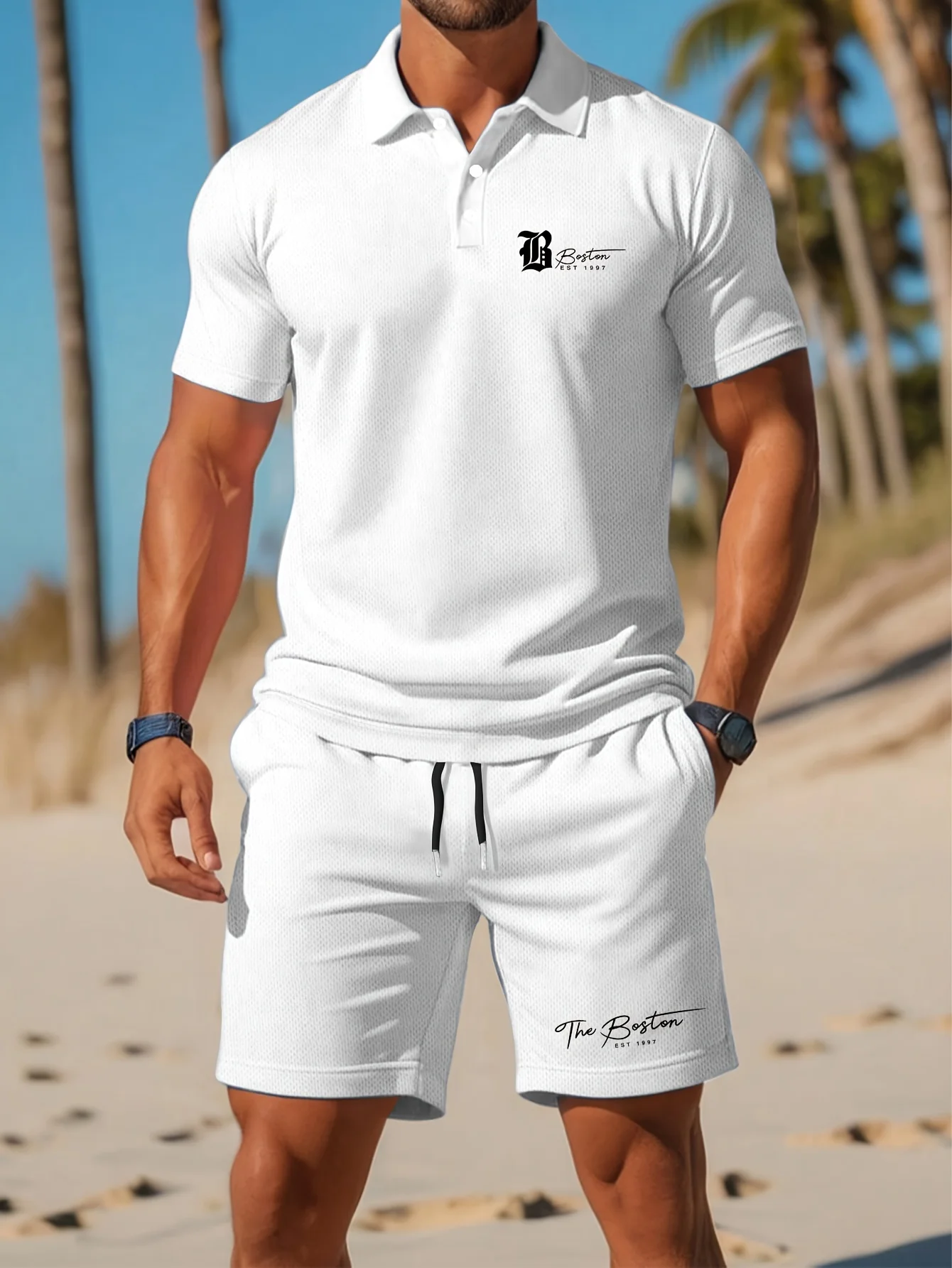 Summer Clothing Haul - Conjunto de camisa Polo para hombre,