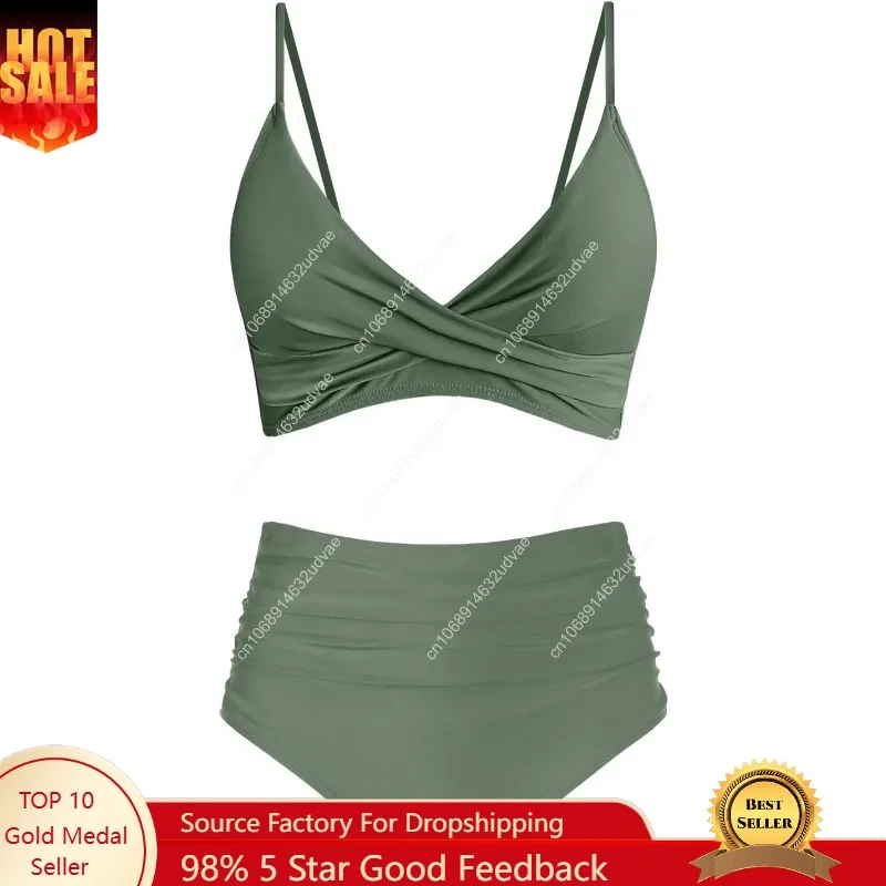 Bikini Set Push Up - Conjunto de bikini de cintura alta