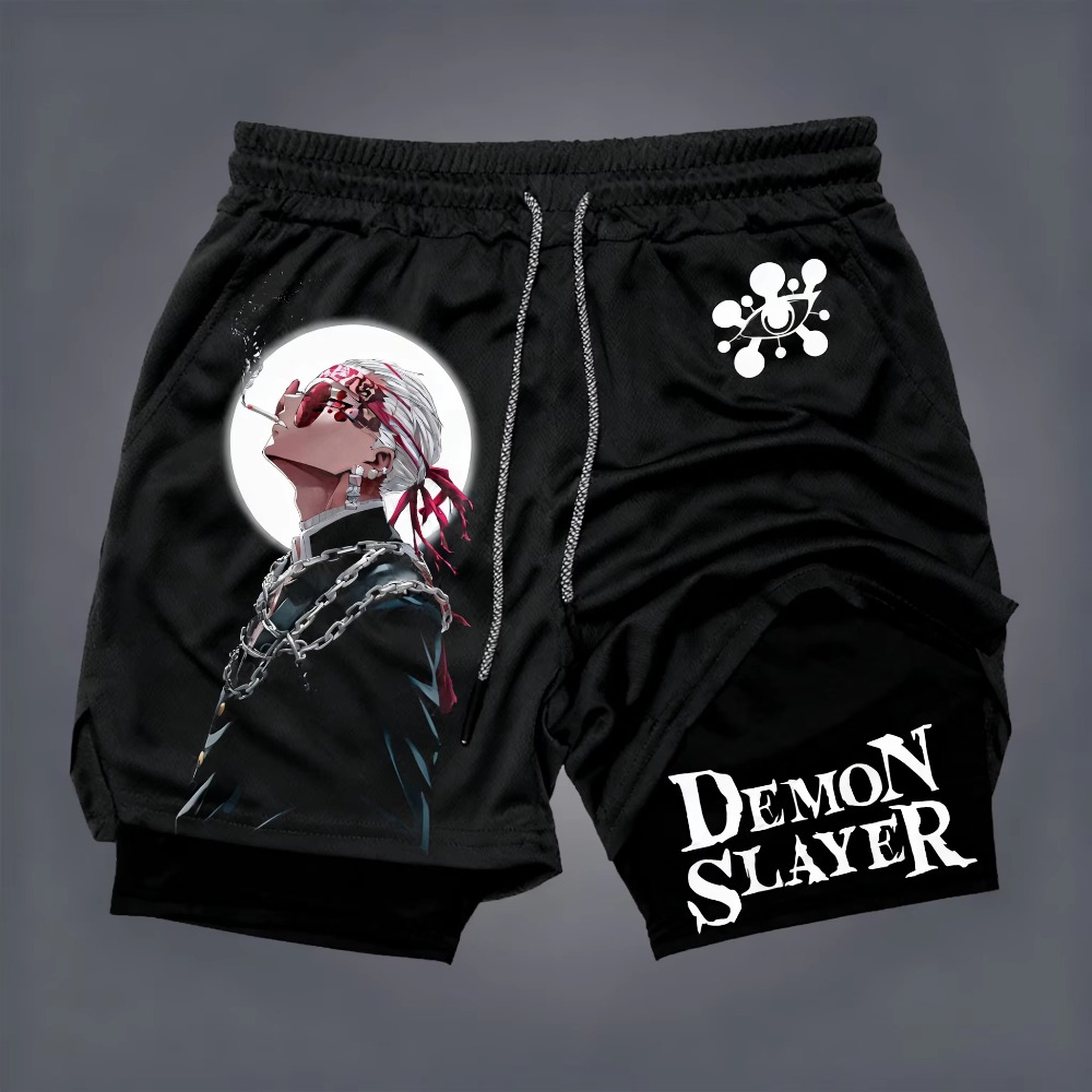 Summer Clothing Layering - Pantalones cortos Demon Slayer de doble