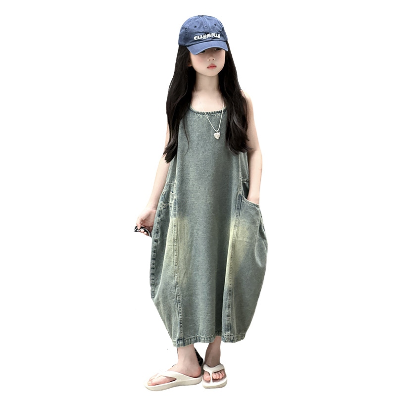 Vintage azul niños niñas alta  - Summer Clothing For Girls reseña y precio